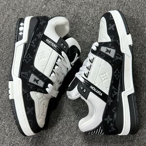 Louis Vuitton Men's Black and White Sneakers